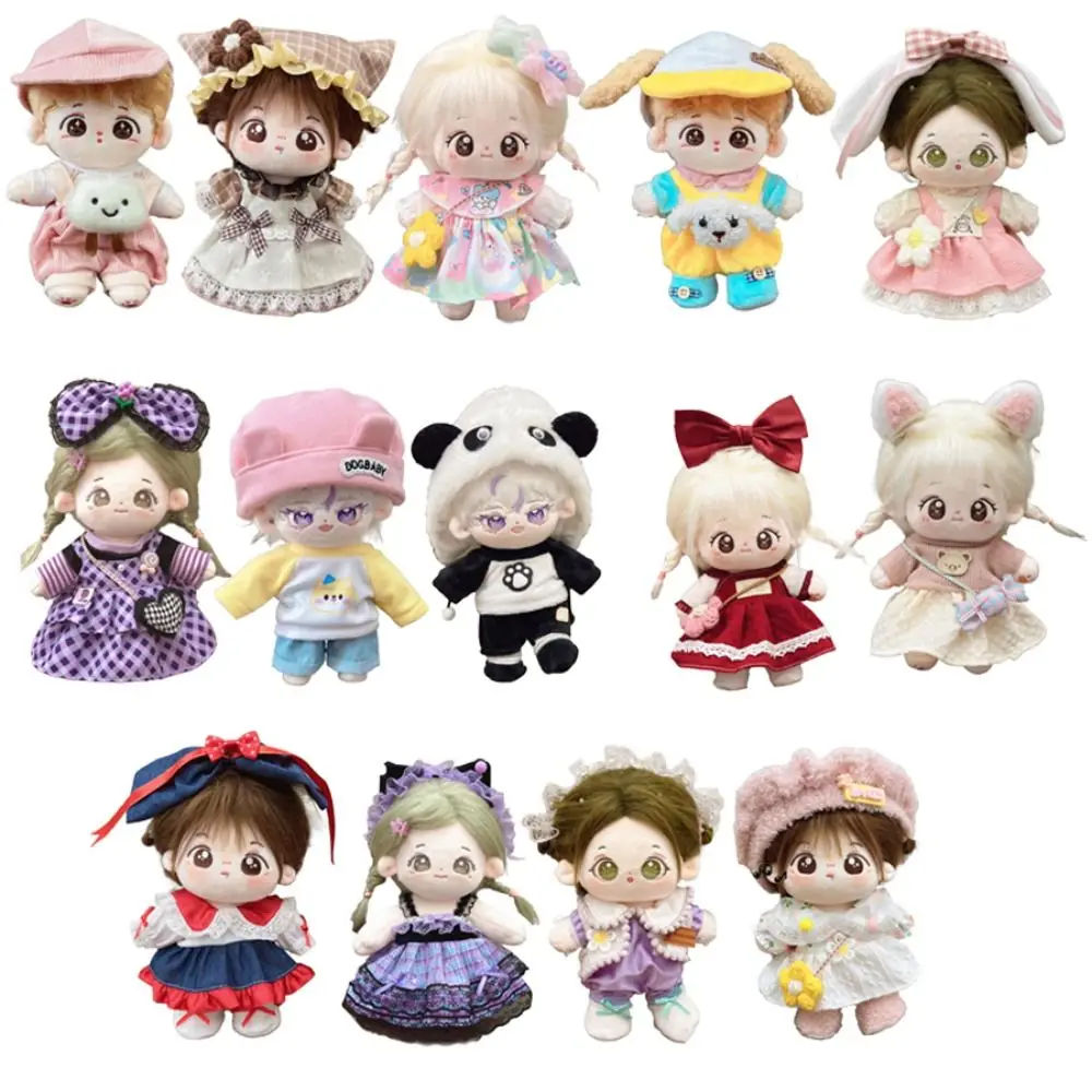 20CM 인형 드레스 정장 인형 액세서리 여러 가지 빛깔의 소형 옷 모자 머리 장식 놀이 집 인형 모자 드레스