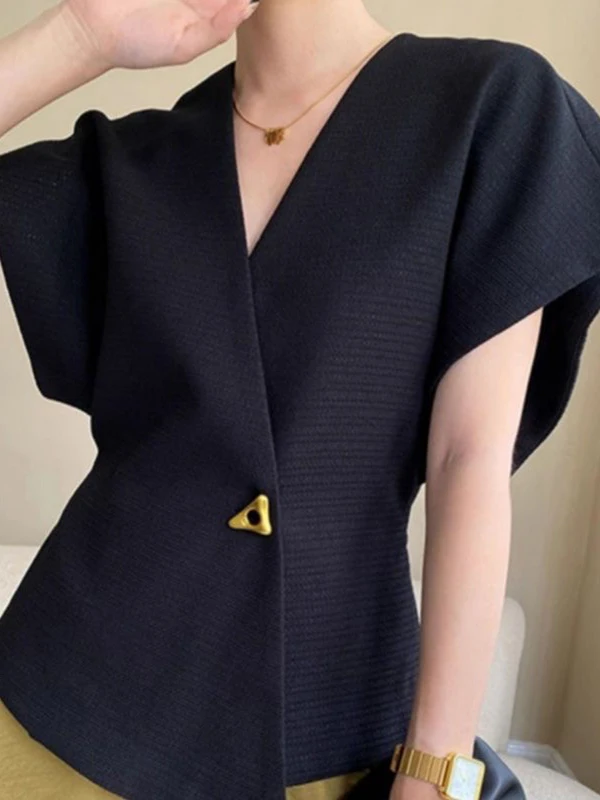 

Тонкий модный топ на одной пуговице с талией, французский темпераментный асимметричный костюм, жилет с рукавами на плечах, жилет, дизайн Sense