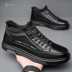 Men Height Increasing Shoes Invisible Inner Height Increasing Single Shoes Men Business Casual Plus Velvet Cotton Shoes