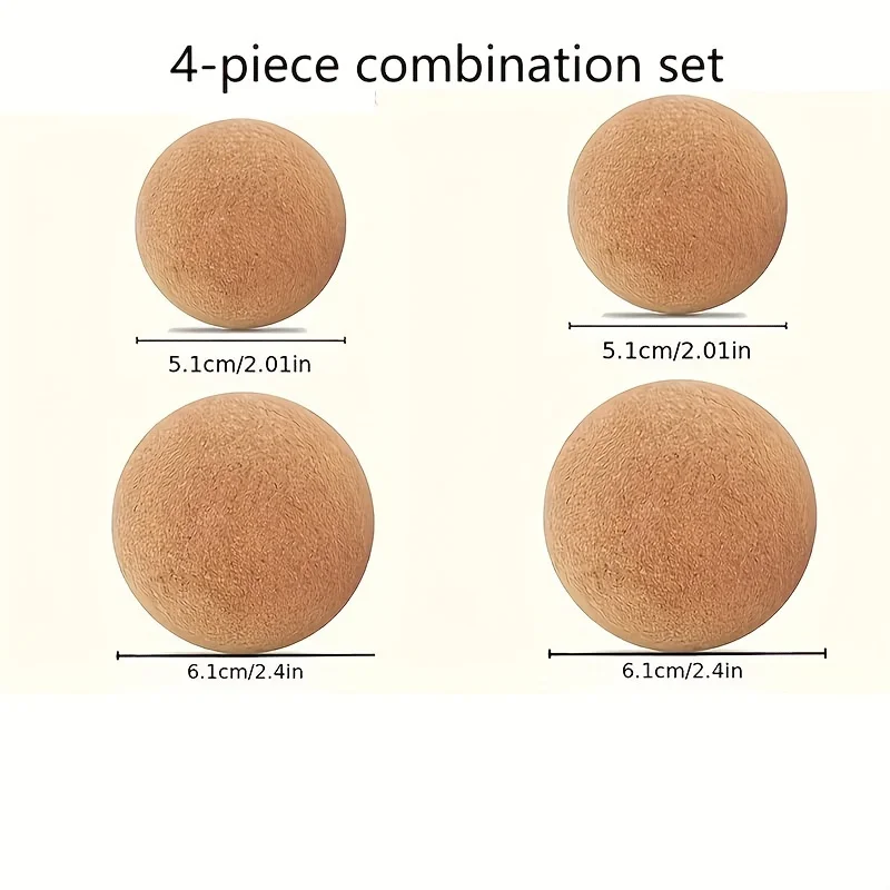 4Pcs New Cork Massage Ball High Density Fine Particles Massage Balls Lightweight Lacrosse Massage Ball Yoga Deep Tissue Massages