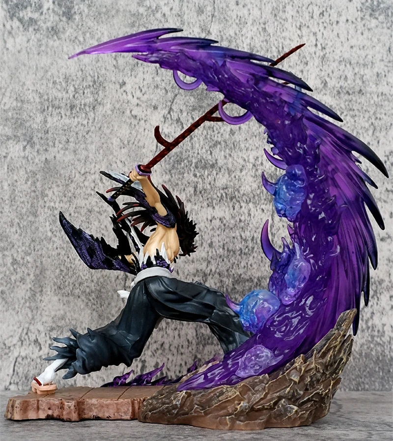 22 سنتيمتر أنيمي شيطان القاتل Tsugikuni Yoriichi Kokushibo GK PVC عمل الشكل معركة تمثال تحصيل نموذج الاطفال اللعب دمية الهدايا