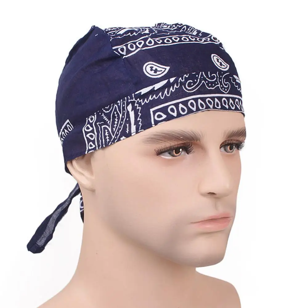 Cotone Durags bandane turbante cappello pirati ciclismo berretto fascia parrucche Durag casco fodera Sport fascia sciarpa capelli sciarpa Skullies