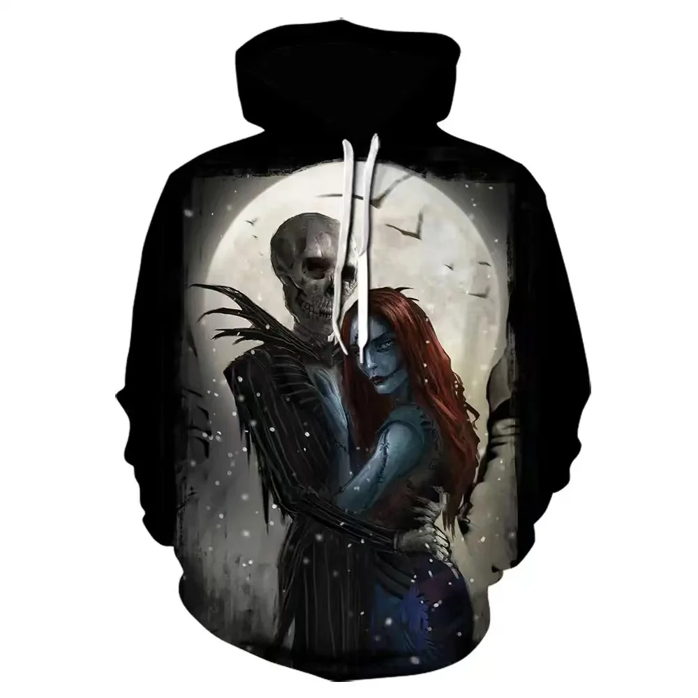 Autumn New Halloween Hoodies Nightmare Before Christmas 3D Print Hoodie Men Women Fashion Oversized Sweatshirts Kids Tracksuits