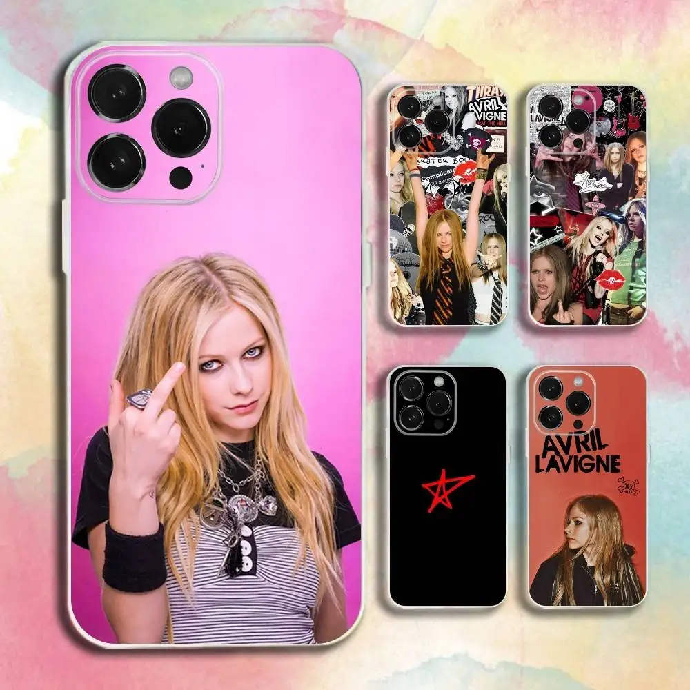 

Singer Avril Lavigne Phone Case For iPhone 16,15,14,13,12,11 Plus,Pro,Max,XR,XS,Plus,E,SE4,Mini Transparent Cover
