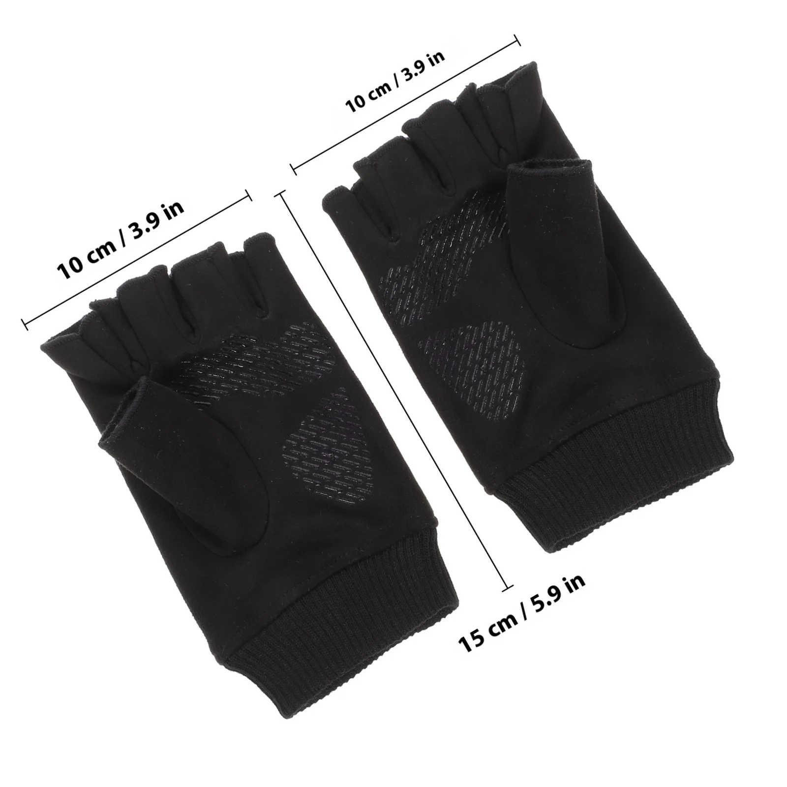 Guantes de montar de medio dedo para hombre, manoplas de punto suaves negras, guantes protectores deportivos cálidos para entrenamiento de invierno, ventilación de patinaje