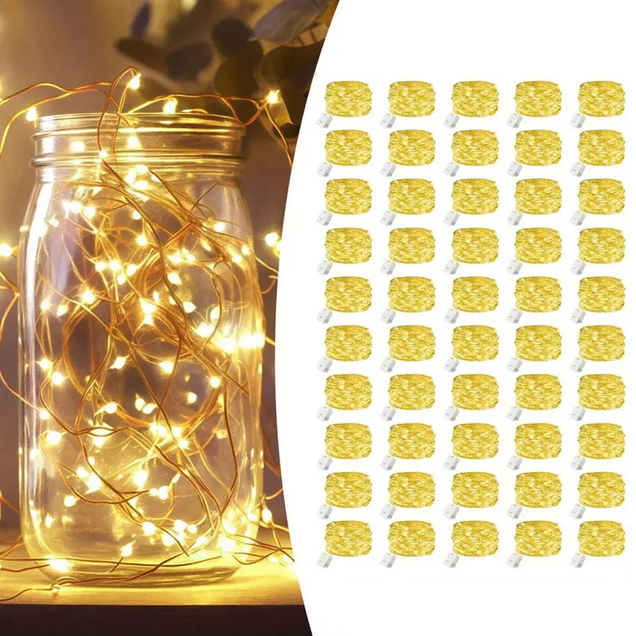 

Christmas Fairy Lights 10/20Pcs LED Copper Wire String Light with Battery Indoor Wedding Party Holiday Lighting Room Decoration