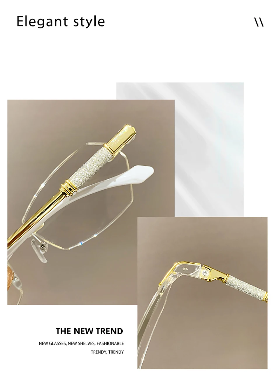 Retro ultraleichte Schneid rahmen Frauen Presbyopie Brillen blockieren Blaulicht Lesebrille weitsichtige Brillen mit Dioptrien – Detail 12