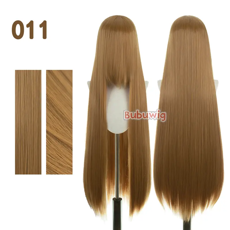 Bubuwig Synthetic Hair 100cm Long Straight Pure Color Cosplay Wigs Over 100 Colors Black White Red Blue Brown Wig Heat Resistant - Image 78