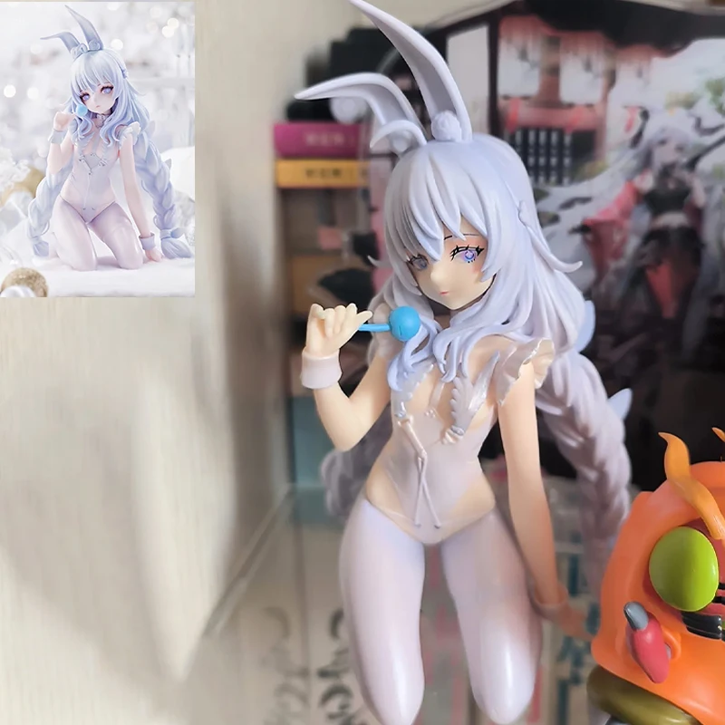 15cm Azur Lane Figures Mnf Le Malin Anime Action Figurine Malicious Lazy White Rabbit Sexy Girl Car Ornaments Gift Toys