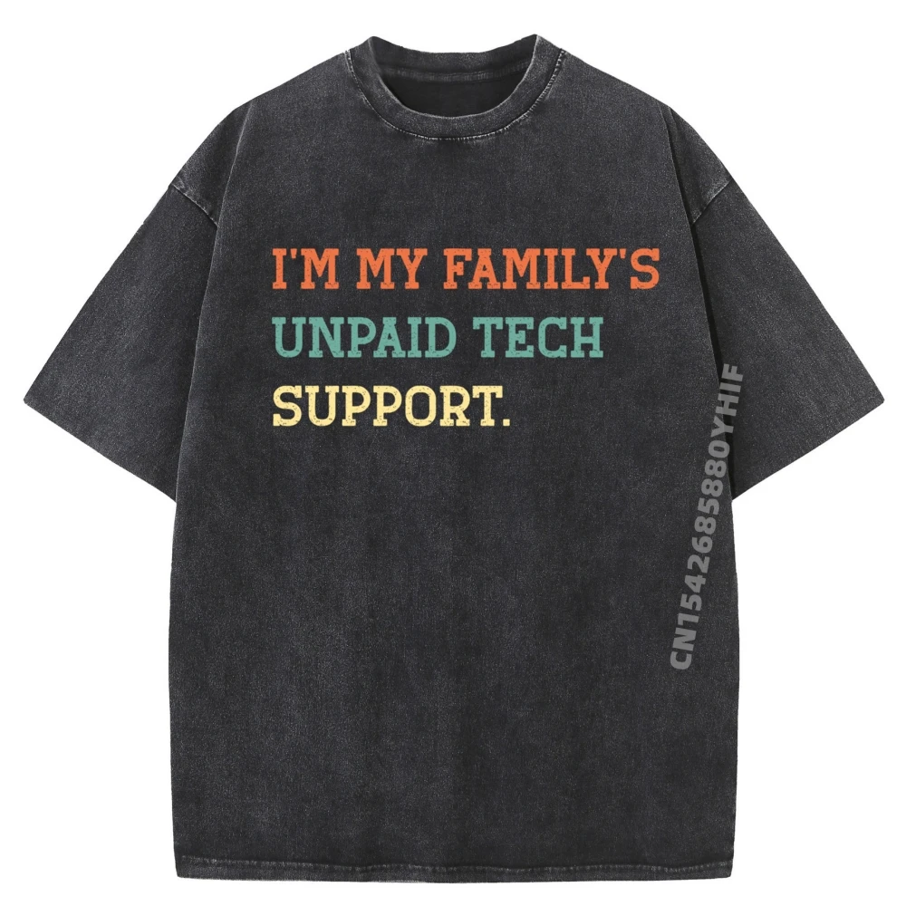 

I M My Family Unpaid Tech Support Компьютерный инженер Уличная мужская рубашка высокого качества Свободная потертая рубашка