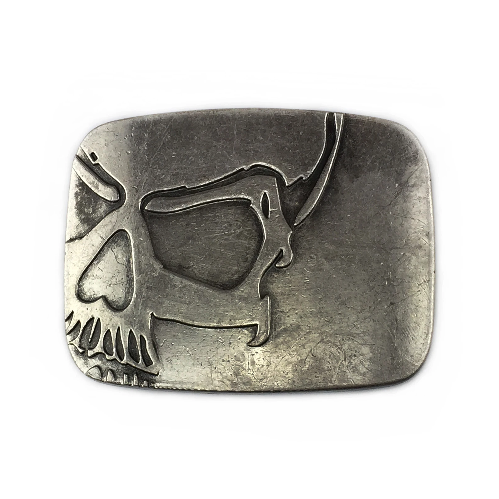 WesBuck Brand Skull Cool Metal Vintage Belt Buckle Handmade Homemade Accessories Waistband DIY Western Cowboy Rock Style