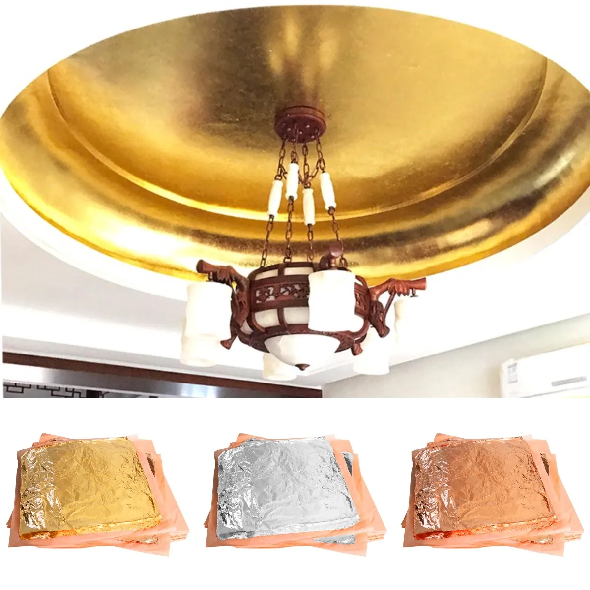 

10,000pcs/box Gold Foil Without Interpaper 16cm Foil Sheets Gilding Copper Leaf for Art Crafts Gilded Home Decoration Linerless