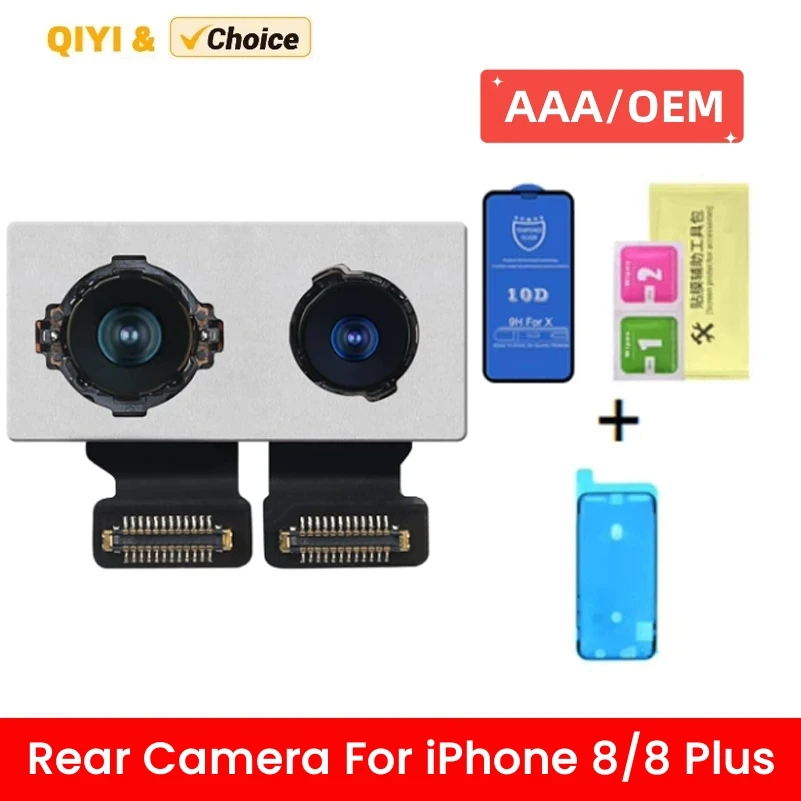 OEM Rear Camera For iPhone 8/8 Plus Main Back Camera Replacement for iPhone 8/8 Plus Main Rear Camera with Flex Cables 4K Video