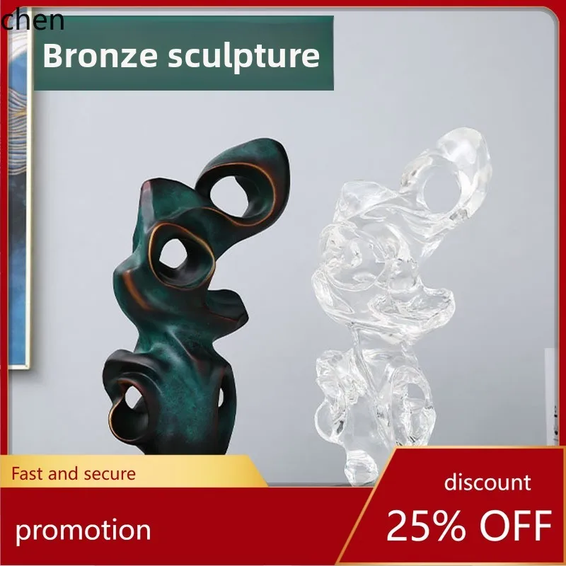 HT New Chinese Style Sculpture Ornament for Entrance, Living Room, Exhibition Hall, Model Home, Villa Decoration Craft