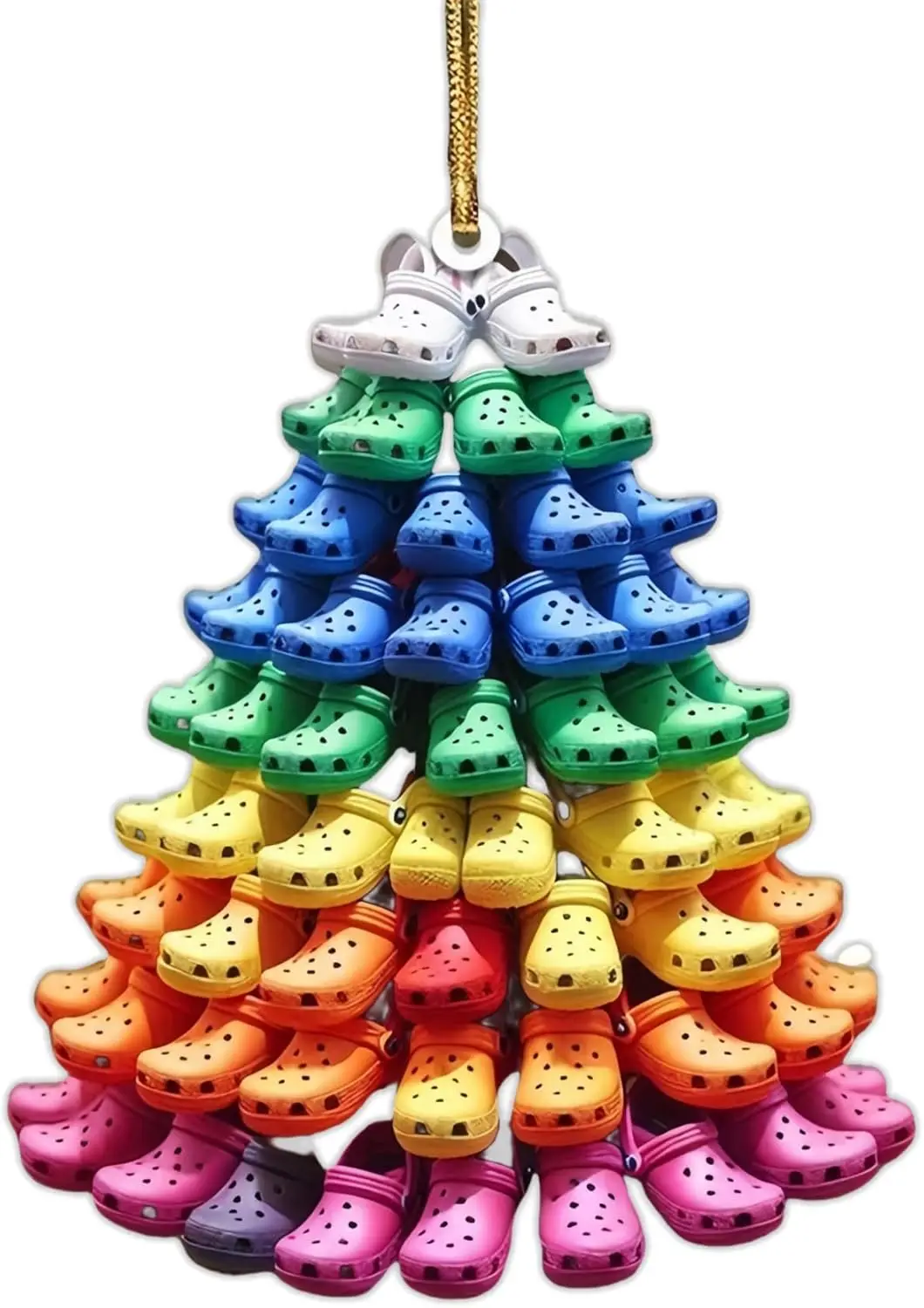 for Crocin Christmas Tree Ornament, Acrylic Glass 2D Flat Stacked Miniature Slippers Club Christmas Ornament Decor Mini Slides