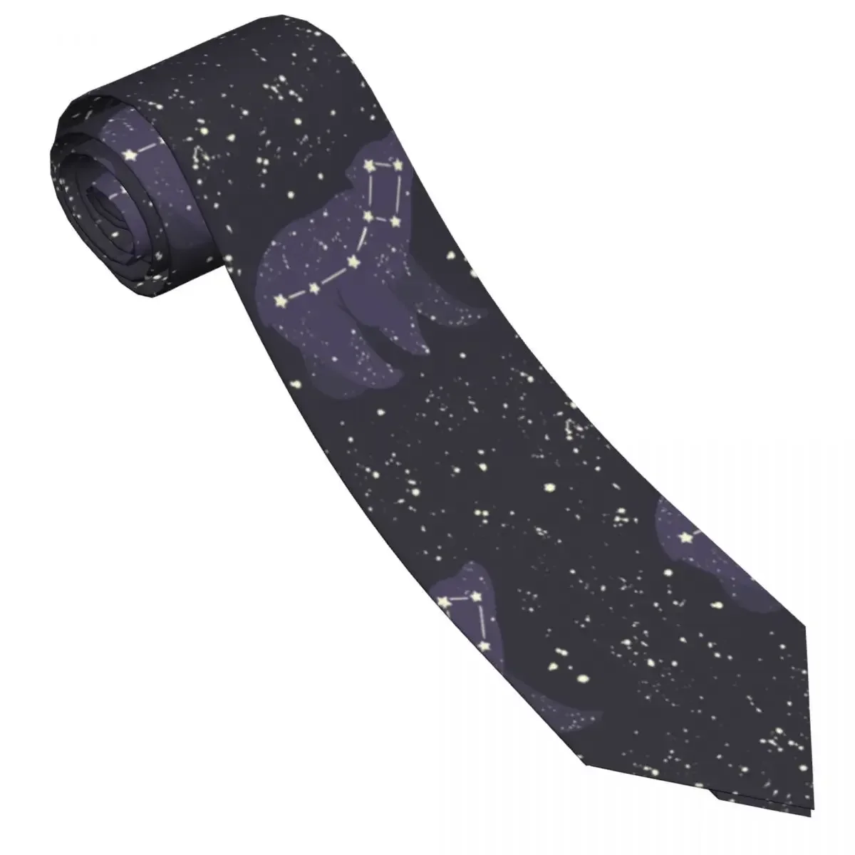 Mens Tie Classic Skinny Bear Constellation In The Night Starry Sky Neckties Narrow Collar Slim Casual Tie Accessories Gift