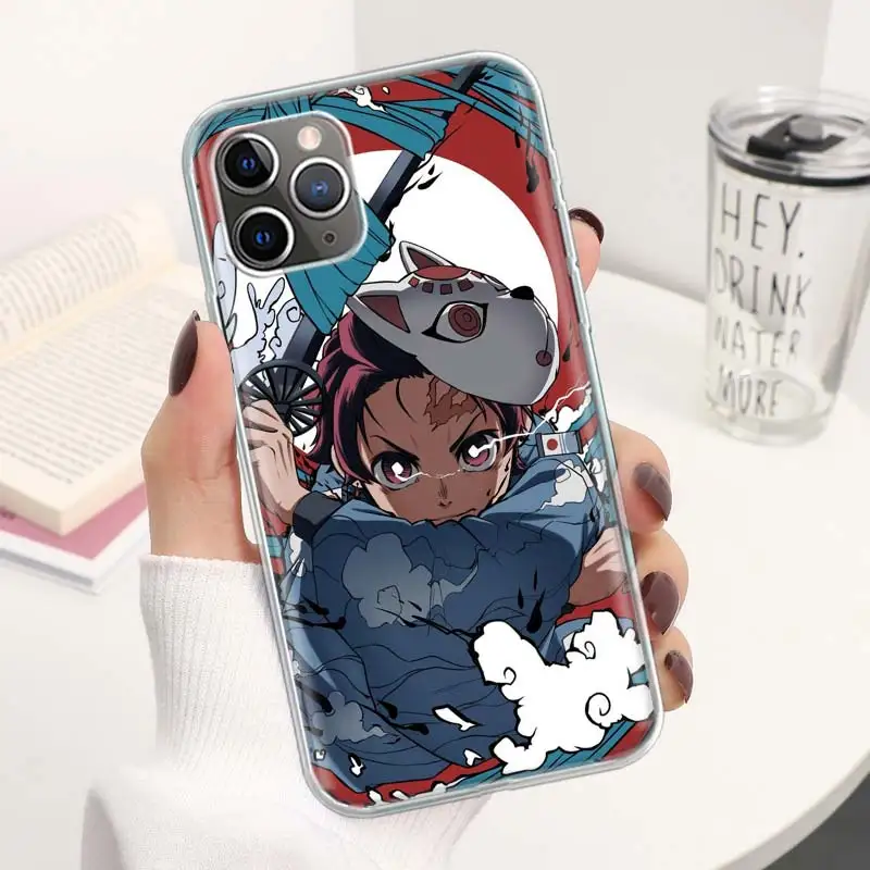 Demon Slayer Tanjiro Coque Phone Case For iPhone 11 13 14 Pro Max 15 Ultra 12 Mini 7 Plus 8 + X XR XS SE 6S 5S Apple Soft Cover