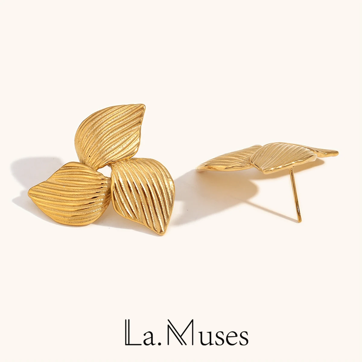 La.Muses New Stainless steel Windmill Boomerang Shape Earrings Woman Waterproof Cережки Daily Wear Jewellery 2024