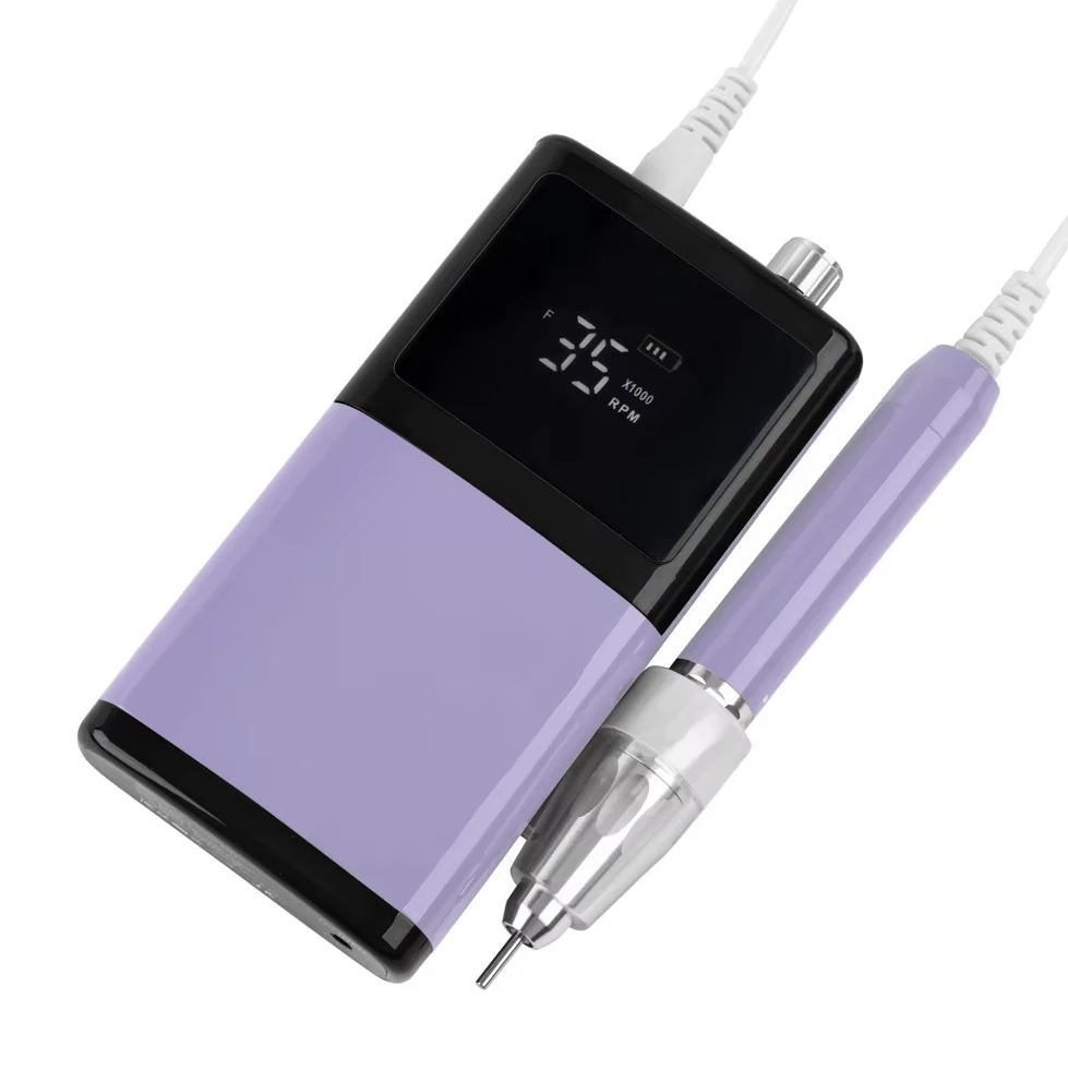 

ZZ Powerful 85W 35K RPM durable glossy aluminum alloy metal feel super smooth brushless rechargeable professional nail drill