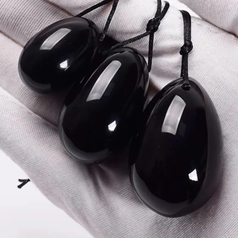 Natural Obsidian Yoni Egg Massage Ball Jade Eggs Women Vaginal Kegel Massager Vaginal Muscle Tighten Yoni Massage Wand