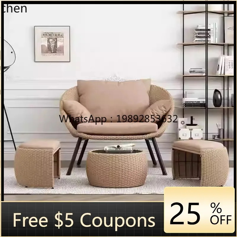 sofa outdoor rain and sun protection courtyard villa balcony rope woven garden leisure furniture
