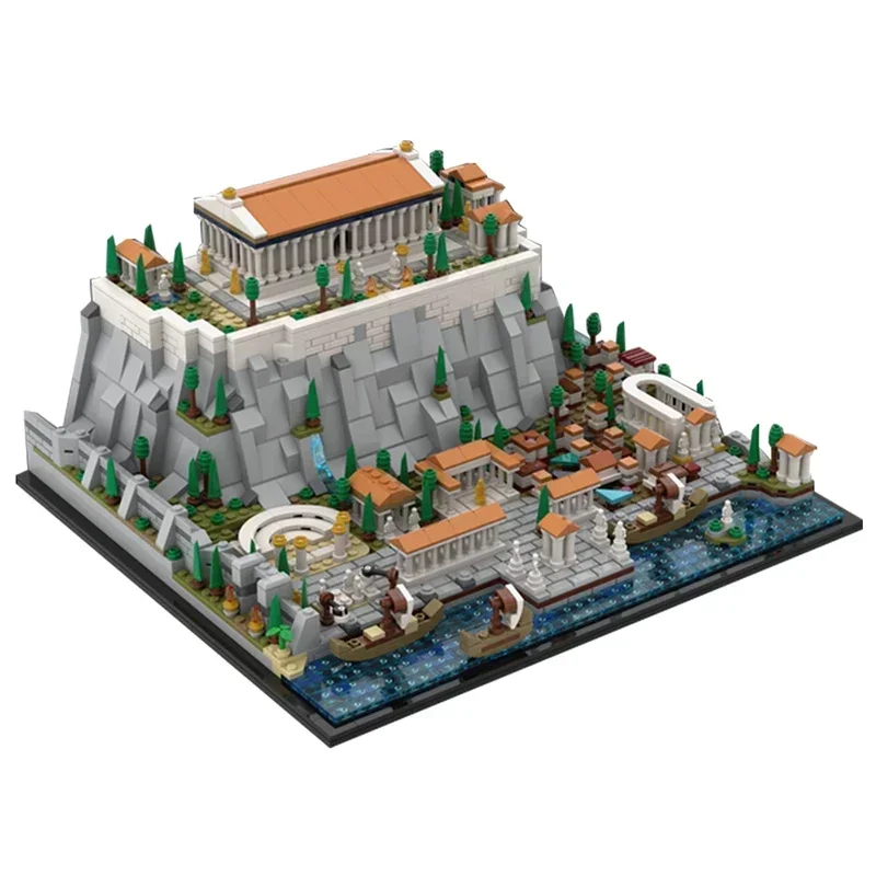 Moc Griechenland Akropolis von Athen Bausteine Set Parth enons Palast Schloss Turm Architektur Ziegel Spielzeug für Kinder Geschenk