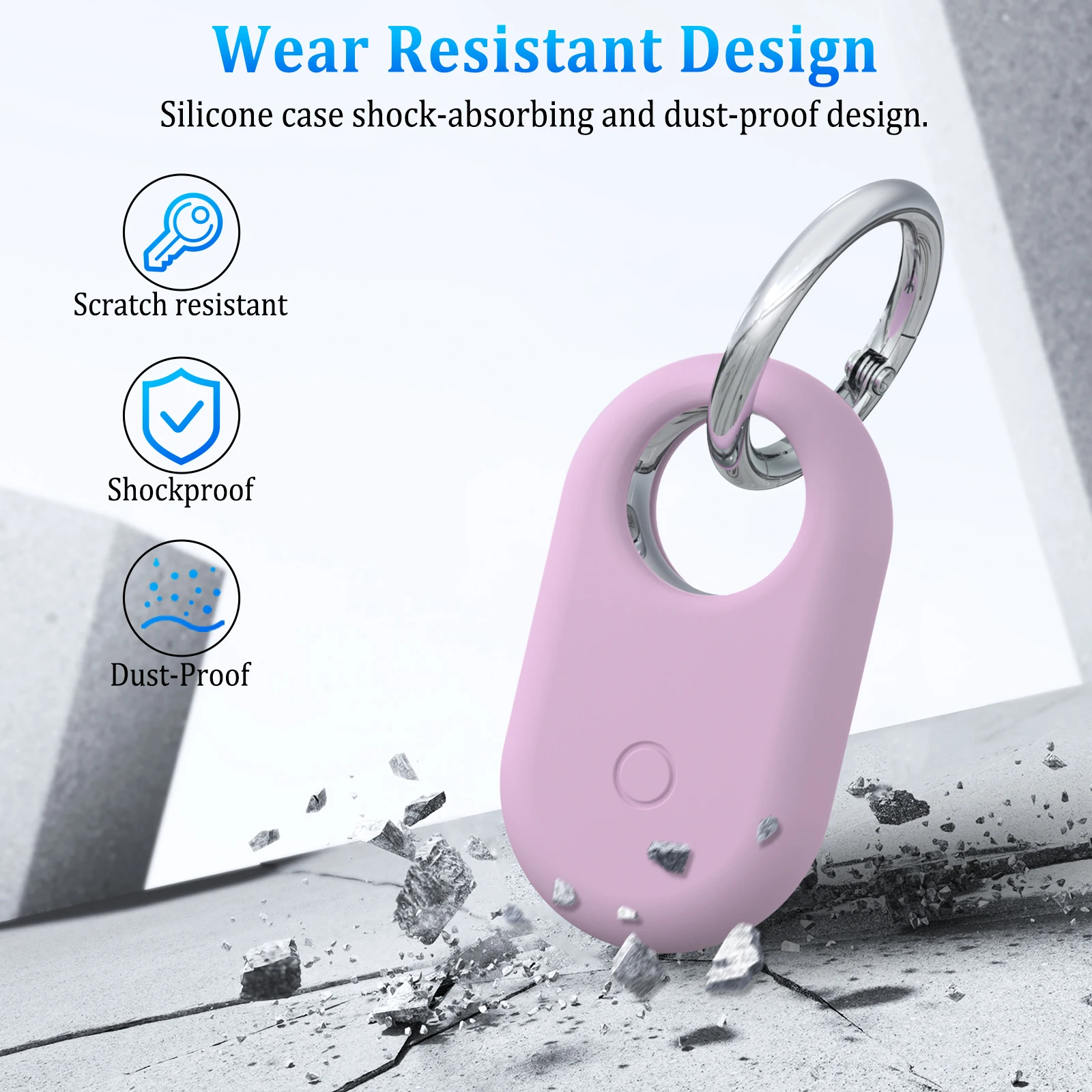 

Soft Silicone Skin Cover For Samsung Galaxy SmartTag 2 Case Keychain Anti-Scratch Protective Cover For SmartTag 2 Tracker Holder