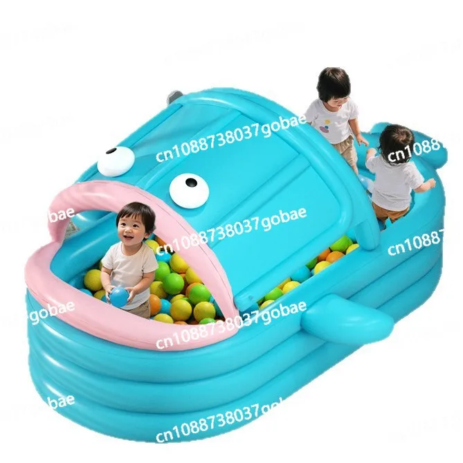 

Cross-border ugly fish inflatable swimming pool, outdoor paddling pool with awning