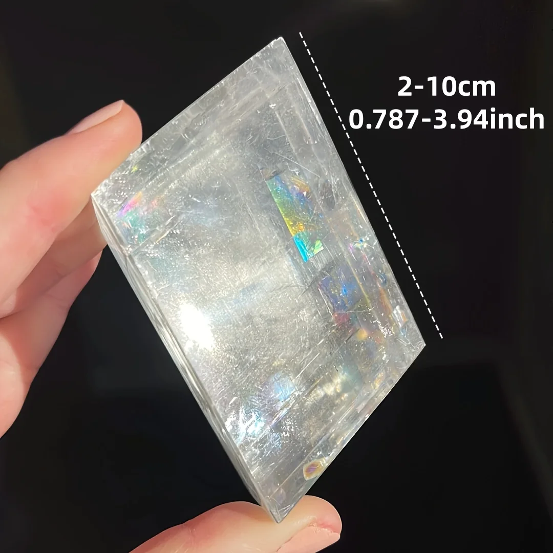 30g/60g/80g/170g Brasilianischer optischer Calcit-Würfel, natürliche optische Calcit-Würfel, klarer optischer Calcit-Stein, Heimdekoration – Detail 2