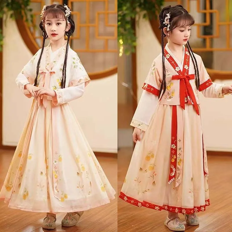 New girls' retro Chinese Hanfu dress