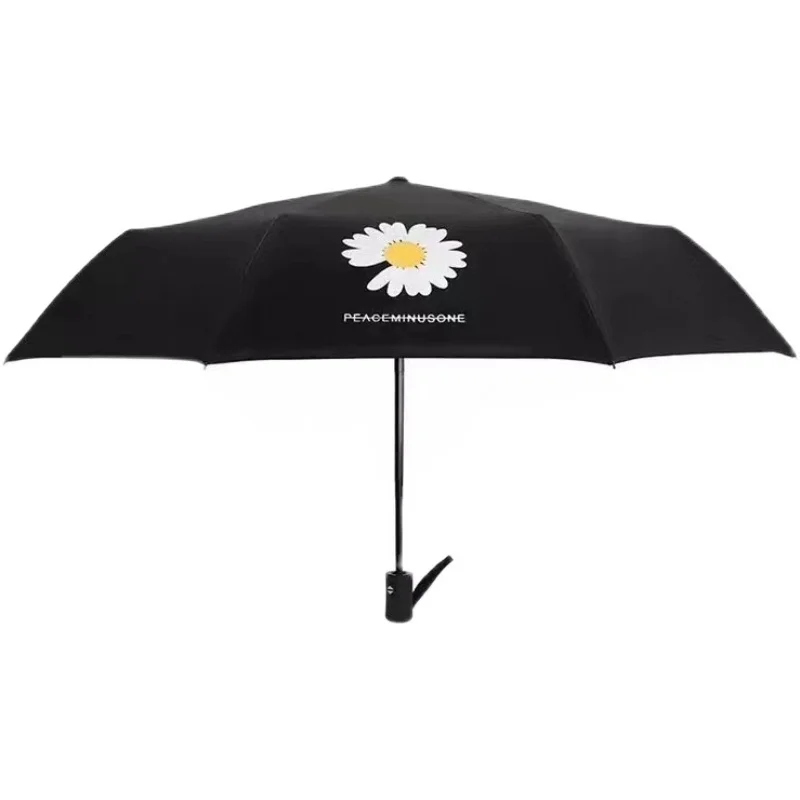 Daisy vinyl UV Sun umbrella! Uv protection sunshade automatic triple folding umbrella with sun protection