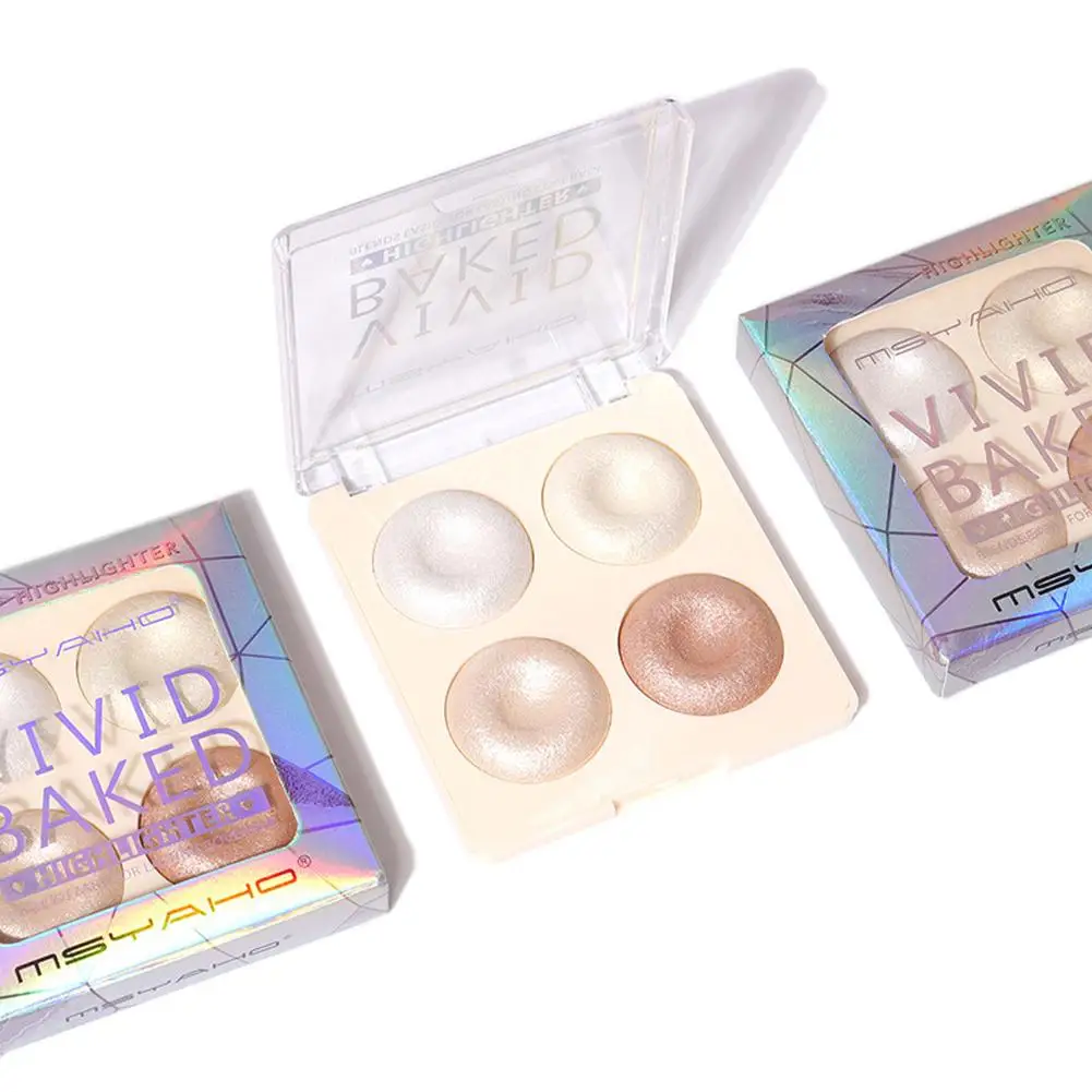 4色のキラキラパウダー,化粧品,きらめく,耐久性のある,偏光,顔を明るくする,イルミネーターメイク