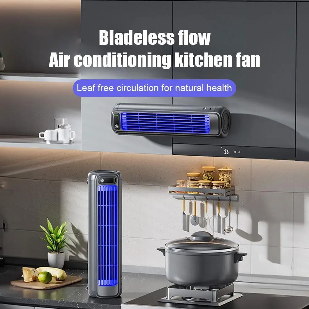 Kitchen Wall-Mounted Air Conditioner Fan Strong Cooling USB Rechargeable Mute Small Dormitory Electric Fan Home Appliance