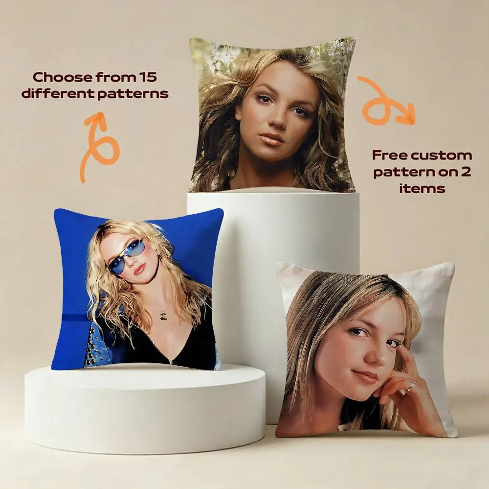 Princess of Pop B-Britney Spears Square Sofa Pillow Cover Solid Color Living Room Home Decor Cushion Case