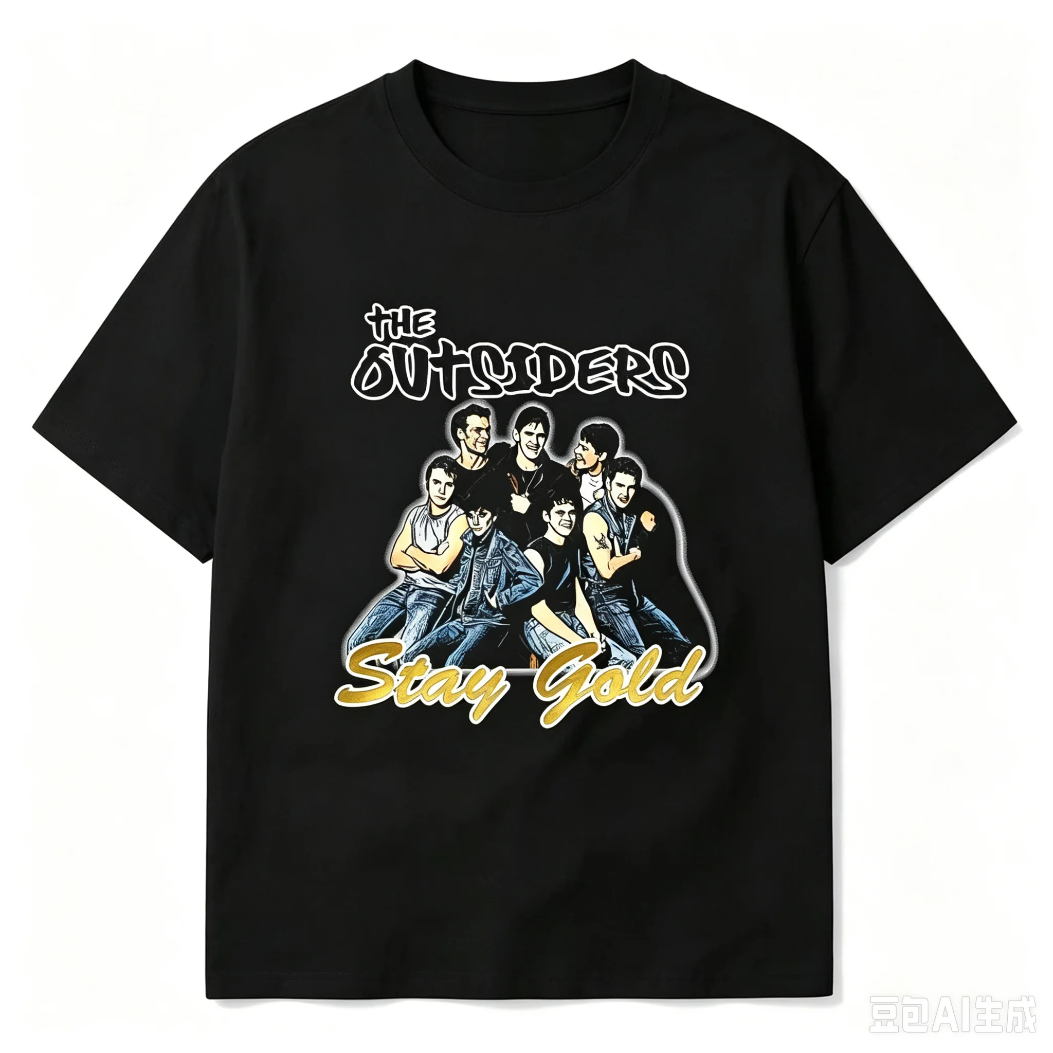 1 Stück 2026 Vintage-Film „The Outsiders“-Print Baumwoll-T-Shirt Unisex Herren Damen Kinder Streetwear Lässige Kurzarm-Oberteile – Detail 8