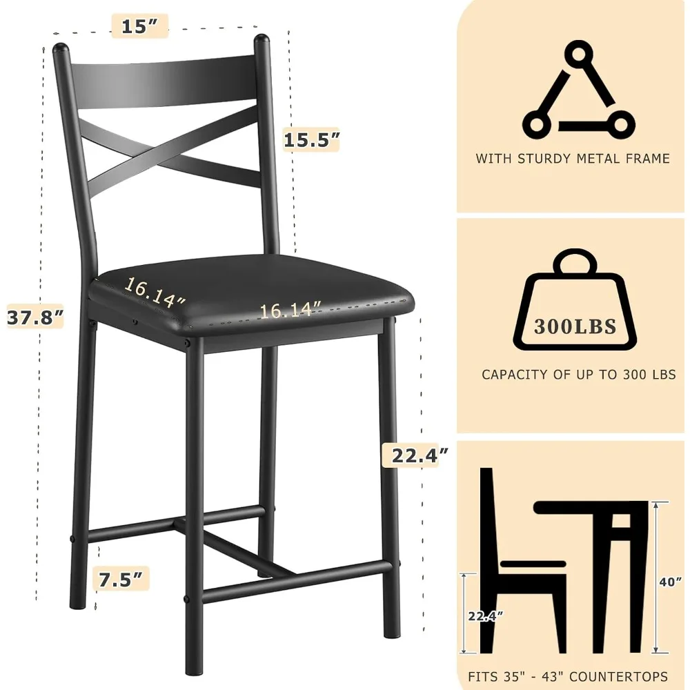Black Metal Counter Stools 2