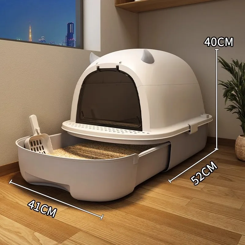 

High Capacity Cat Litter Box Large Self-cleaning Cat Litter Box with Fully Enclosed Toilet