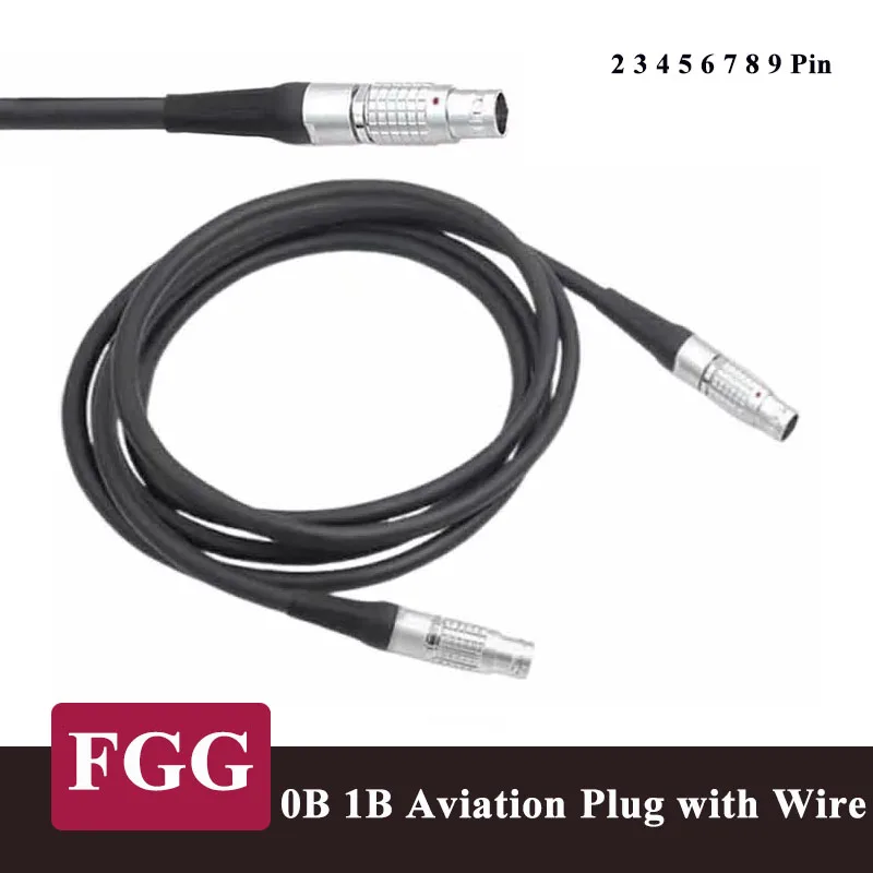 0B 1B FGG Connectgor Cable Power Signal Line Compatible with LEMO Connector 2 3 4 5 6 7 8 Pin Metal Aviation Plug w 0.5-5 M Wire