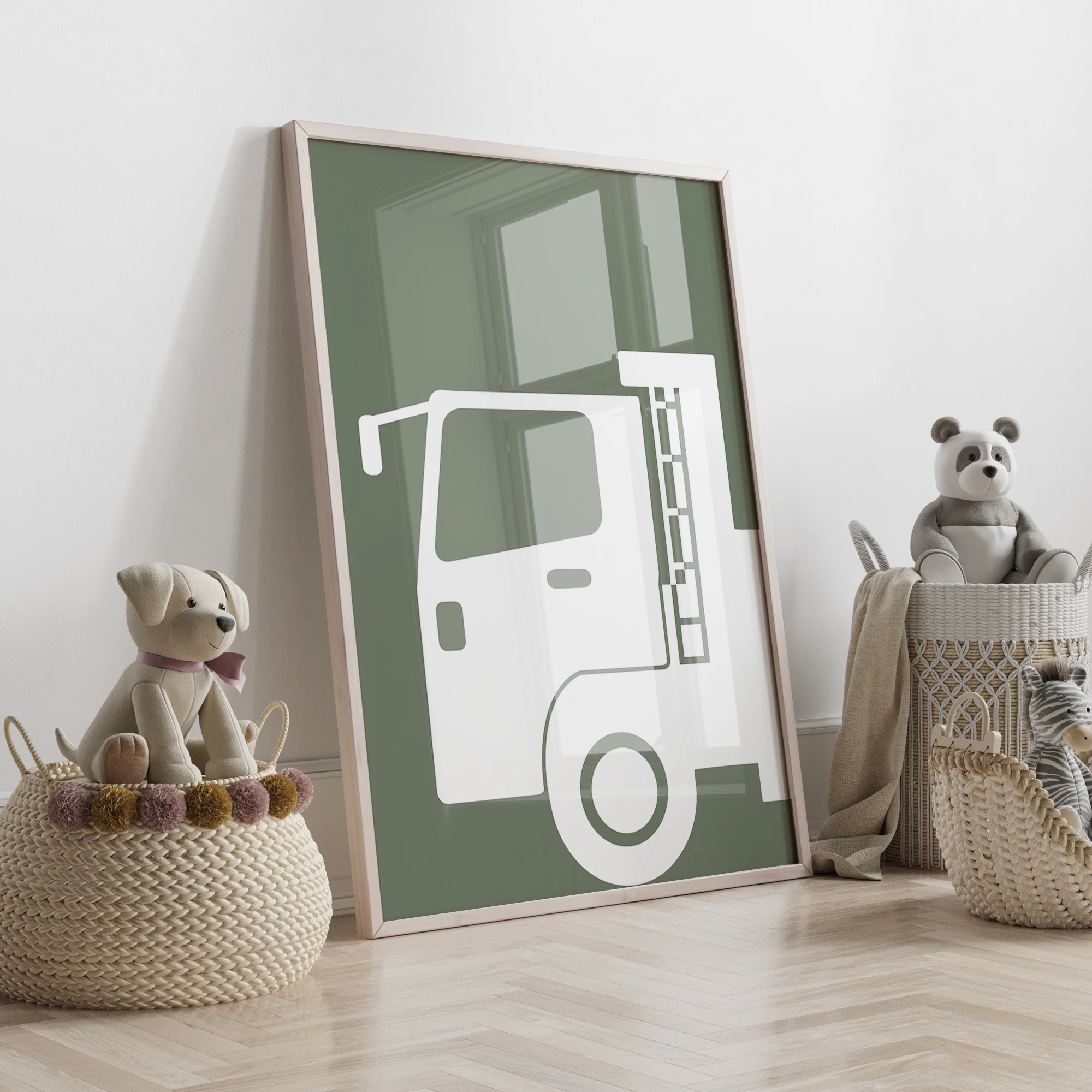 3pcs Personalized Custom Name Cartoon Excavator Wall Art Print Picture Canvas Poster Painting For Living Child Room Home Decor