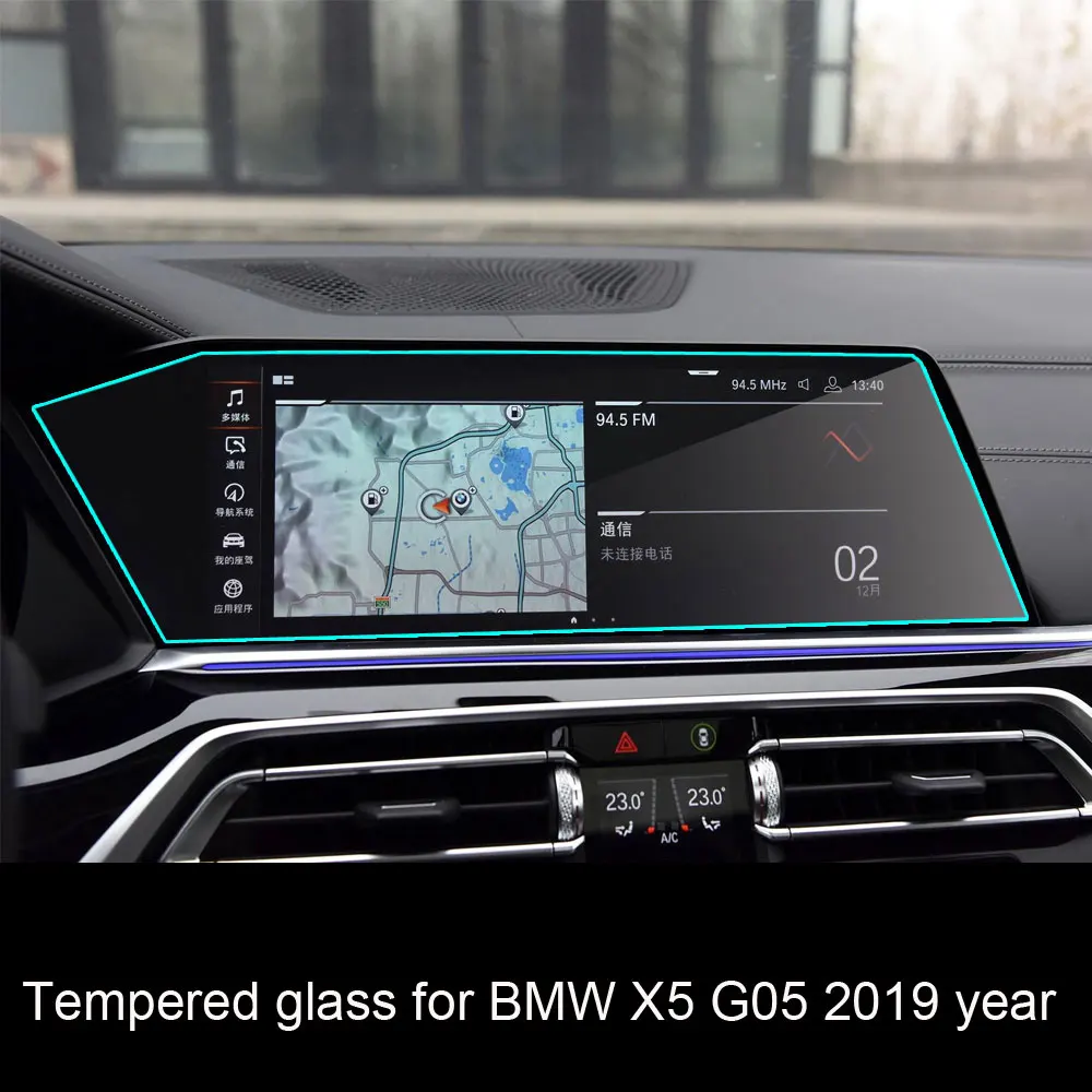 9H tempered glass protective film screen protector for BMW X5 G05 12.3inch left rudder car navigation center touch display