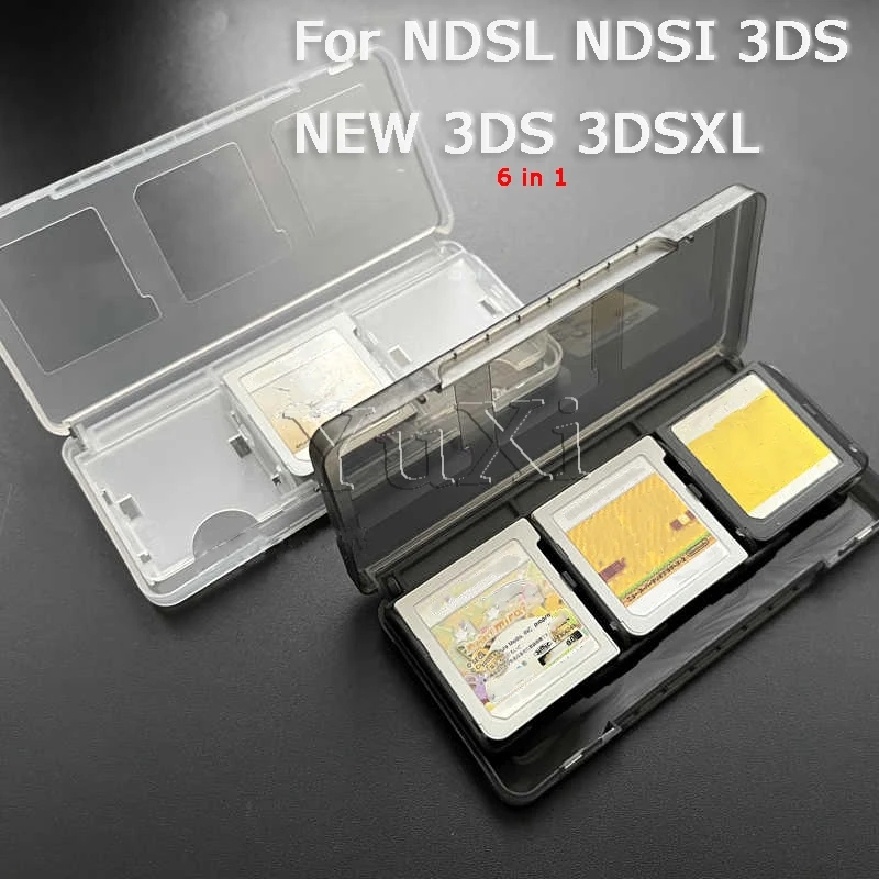 1PC For NDSL NDSI 3DS NEW3DS 3DSXL Game Card Protection Case Easy Take CasePlastic Light Portable New 6 In1 Game Card Case Box