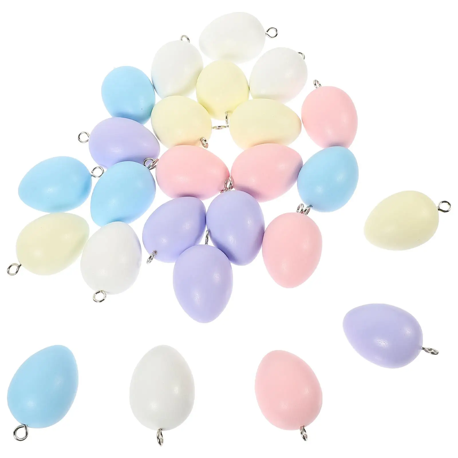 

25 Pcs Colored Wooden Beads Hanging naments Mini Food Toys Decorative Easter Eggs Room Home Party Accessories