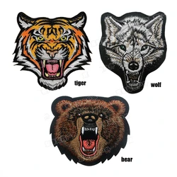 Wolf Tiger Bear Embroidery Patch Animal Military Patches Tactical Combat Badge Decal Embroidery Emblem Clothing Backpack DIY