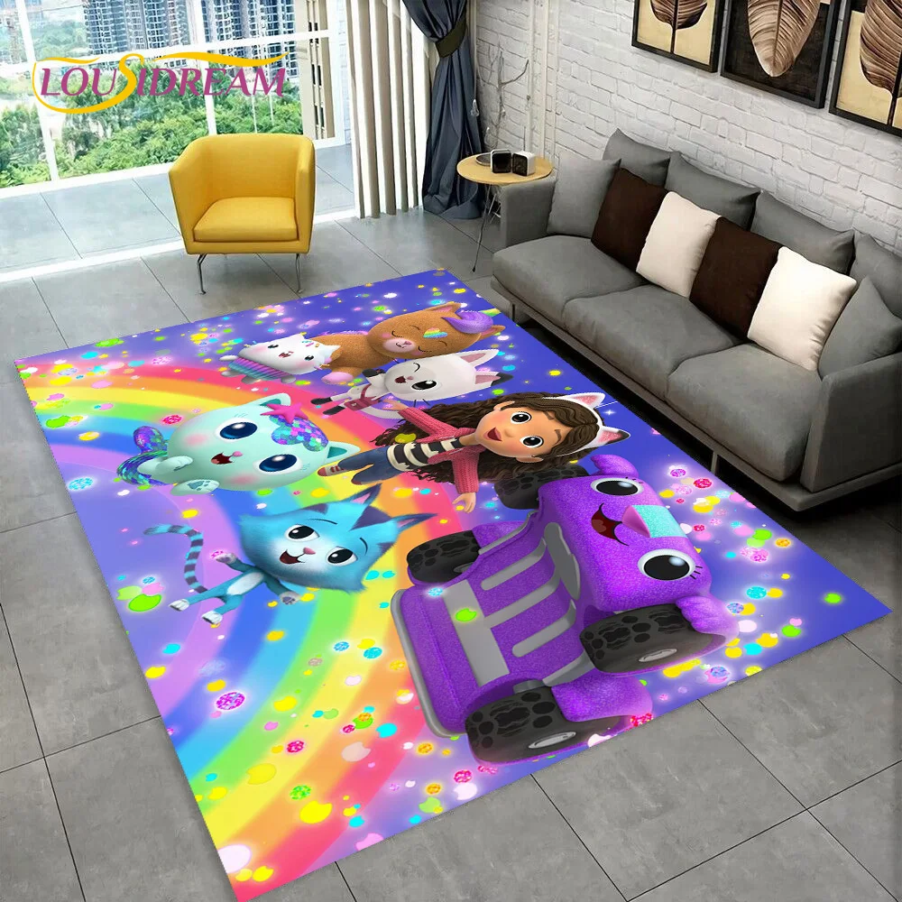 

Cute Gabbys Dollhouse Cartoon Carpet Rug for Home Living Room Bedroom Sofa Doormat Decor,kids Play Area Rug Non-slip Floor Mat