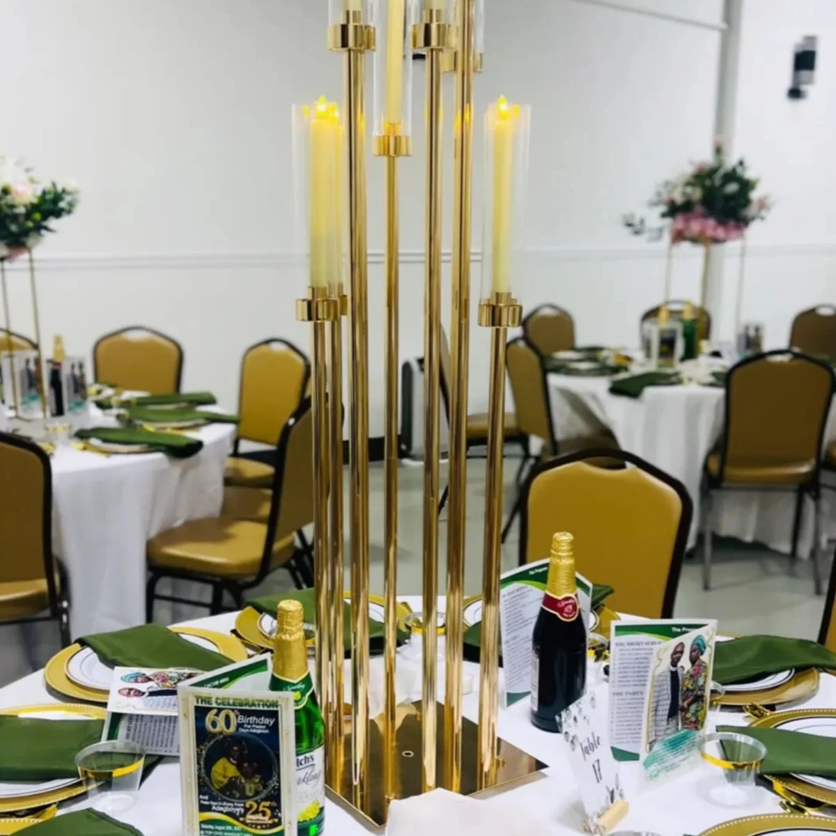 5pcs/10pcs)Gold/sliver Wedding Candelabras clear acrylic cylinder Candle Holder Centrepiece For Wedding Party Event Decoration