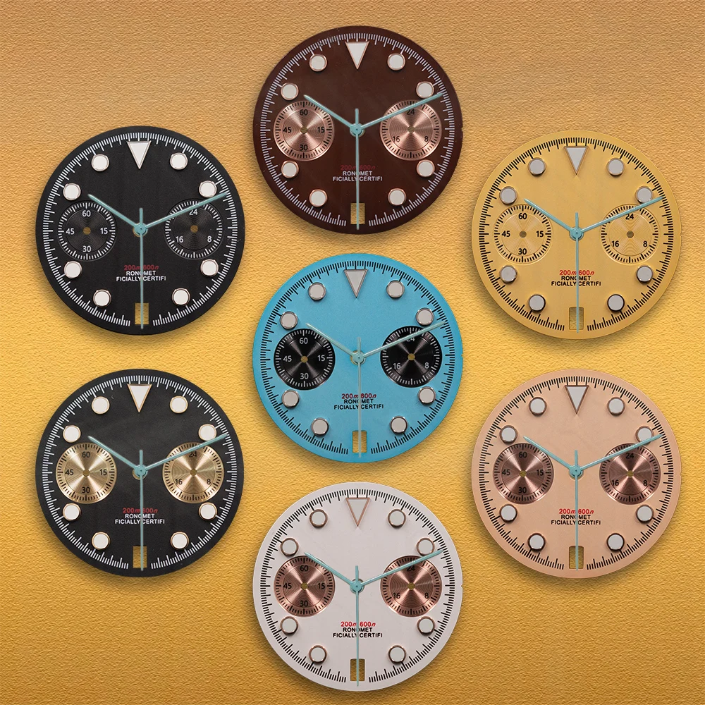 Movimientos SEI VK63/VK64 con logotipo S, esfera estilo Panda de 29,5 mm - Reloj para hombre con luminiscencia verde C3, accesorios de modificación de relojes