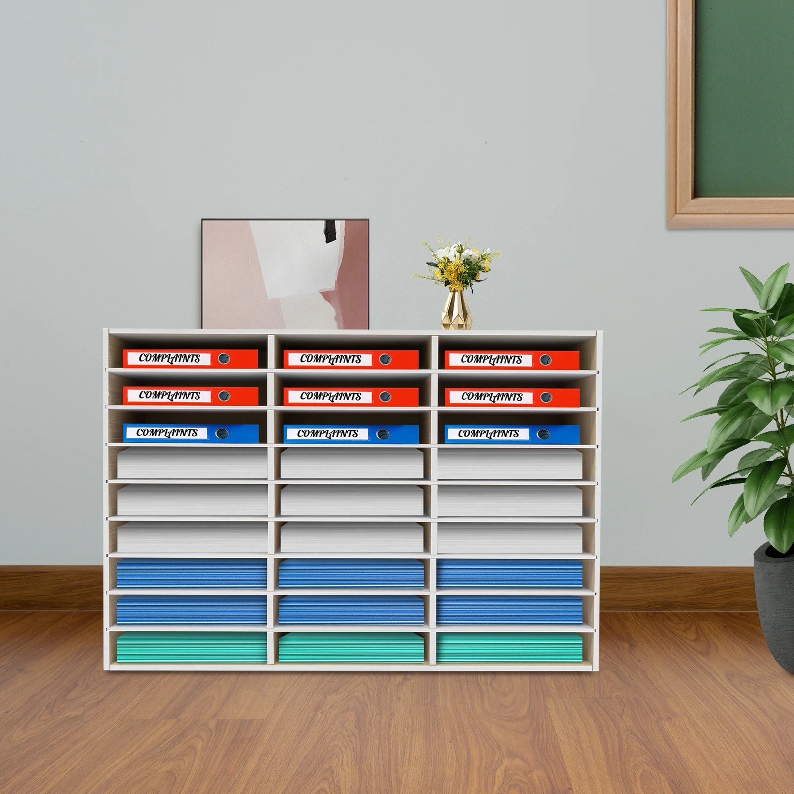 منظم أدب سطح المكتب، فارز ملفات قابل للتعديل، حامل مجلات مركز البريد، 27 حجرة