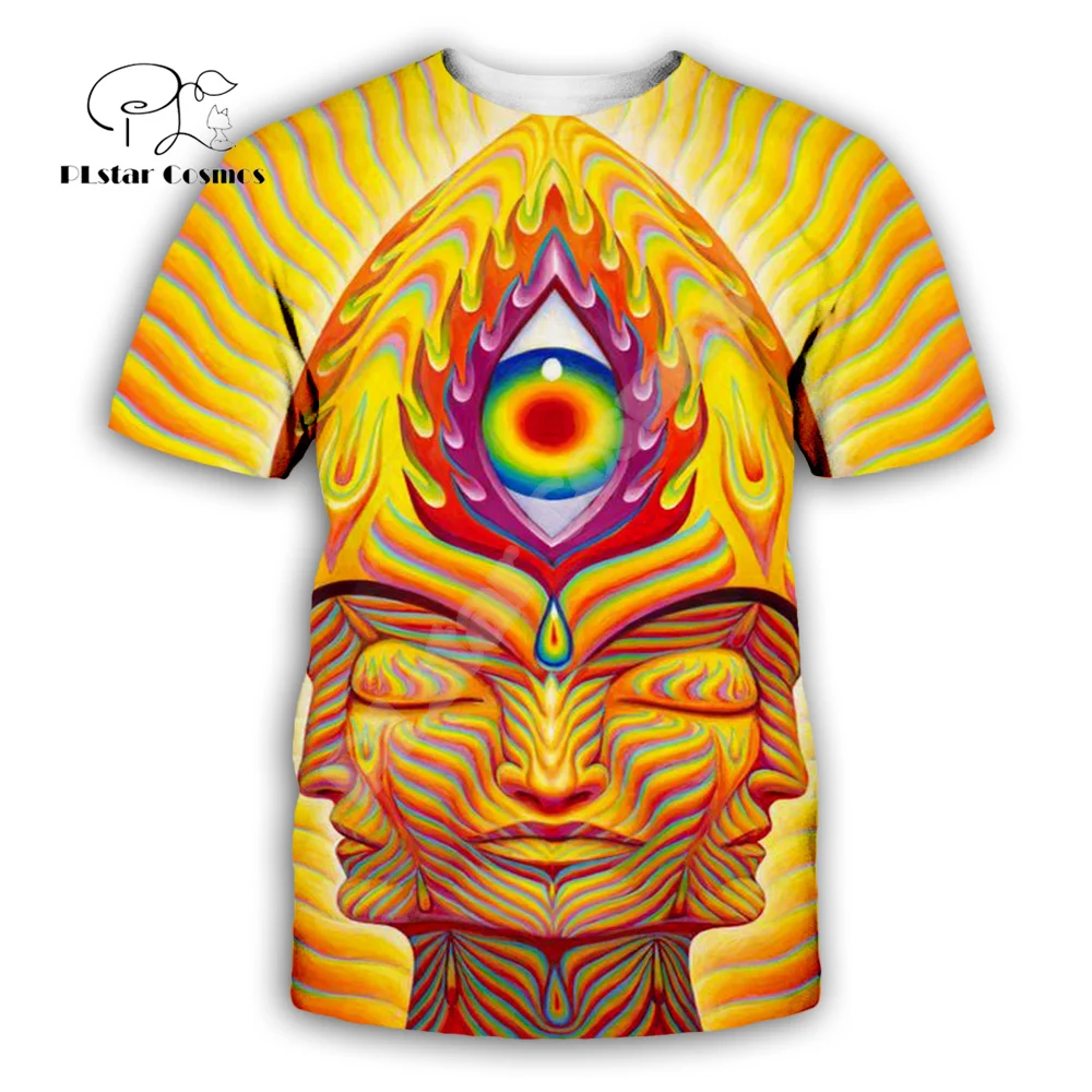 NewFashion Trippy Mandala Psychedelic Colorful Tattoo Vintage Retro 3DPrint Summer Harajuku Casual Tee T-Shirts Short Sleeves A1