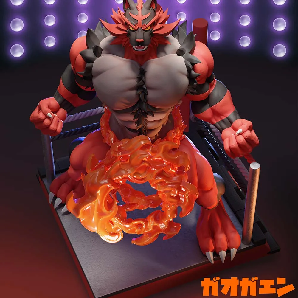 23Cm Gk Pokemon Incineroar Anime Action Figure Limited Edition Statue Collection Model Ornament Garage Kit Toys Gift