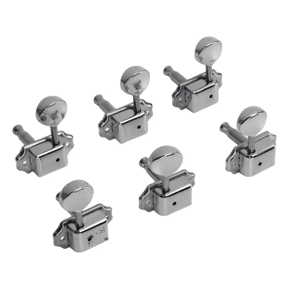 6PCS Vintage Metal Guitar String Tuning Peg With Screws Split Shaft Guitar Tuner Key Silver Guitar Tuners Guitar Replacement
